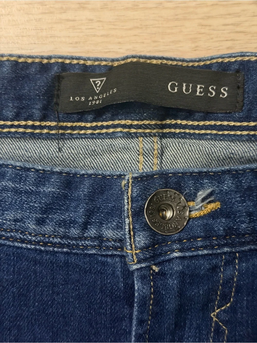 Guess Men's Slim Straight Jeans in Medium/Dark Blue Wash